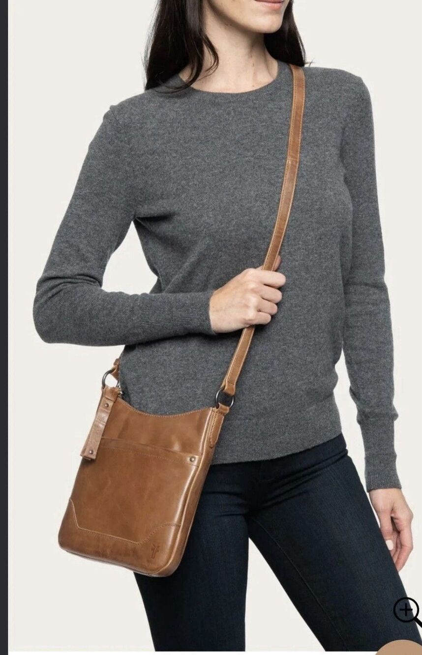 Frye Women's Melissa Swing Pack Zip Crossbody Bag, Handbag, Cognac, Leather
